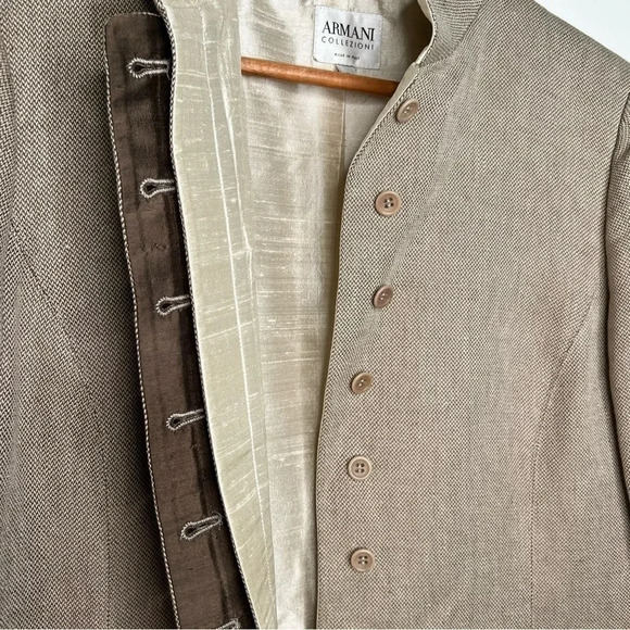 Armani Collezioni Linen Silk Blend Blazer Size 10 - Picture 8 of 9